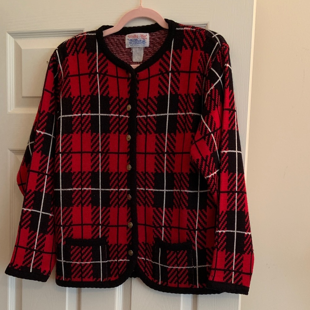 Tally Ho Red and Black Knit Sweater